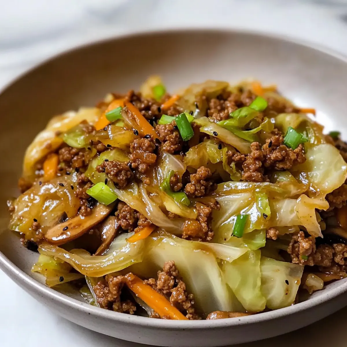 Ground Beef and Cabbage Stir-Fry