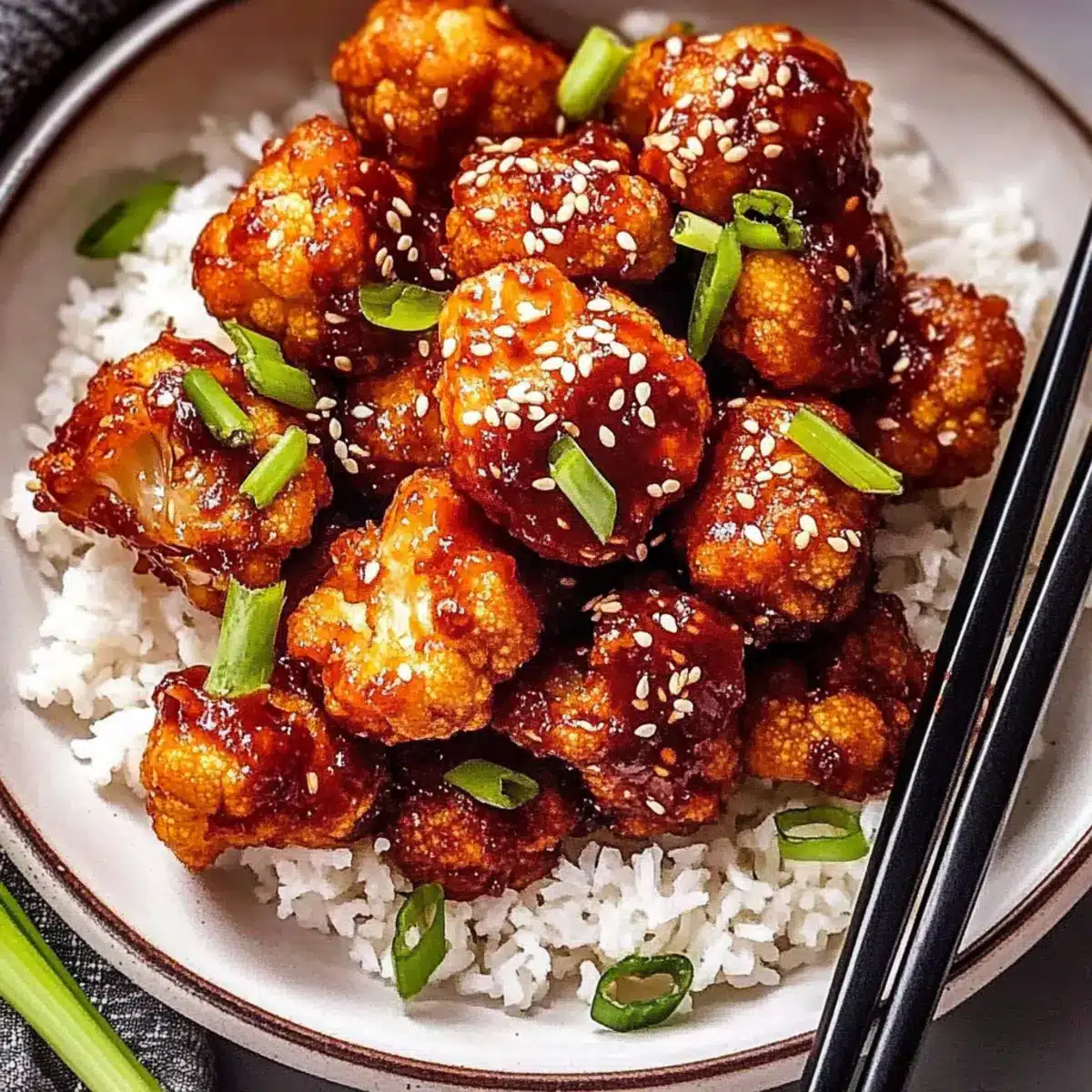 Air-Fried Korean Cauliflower with Sticky Gochujang Sauce