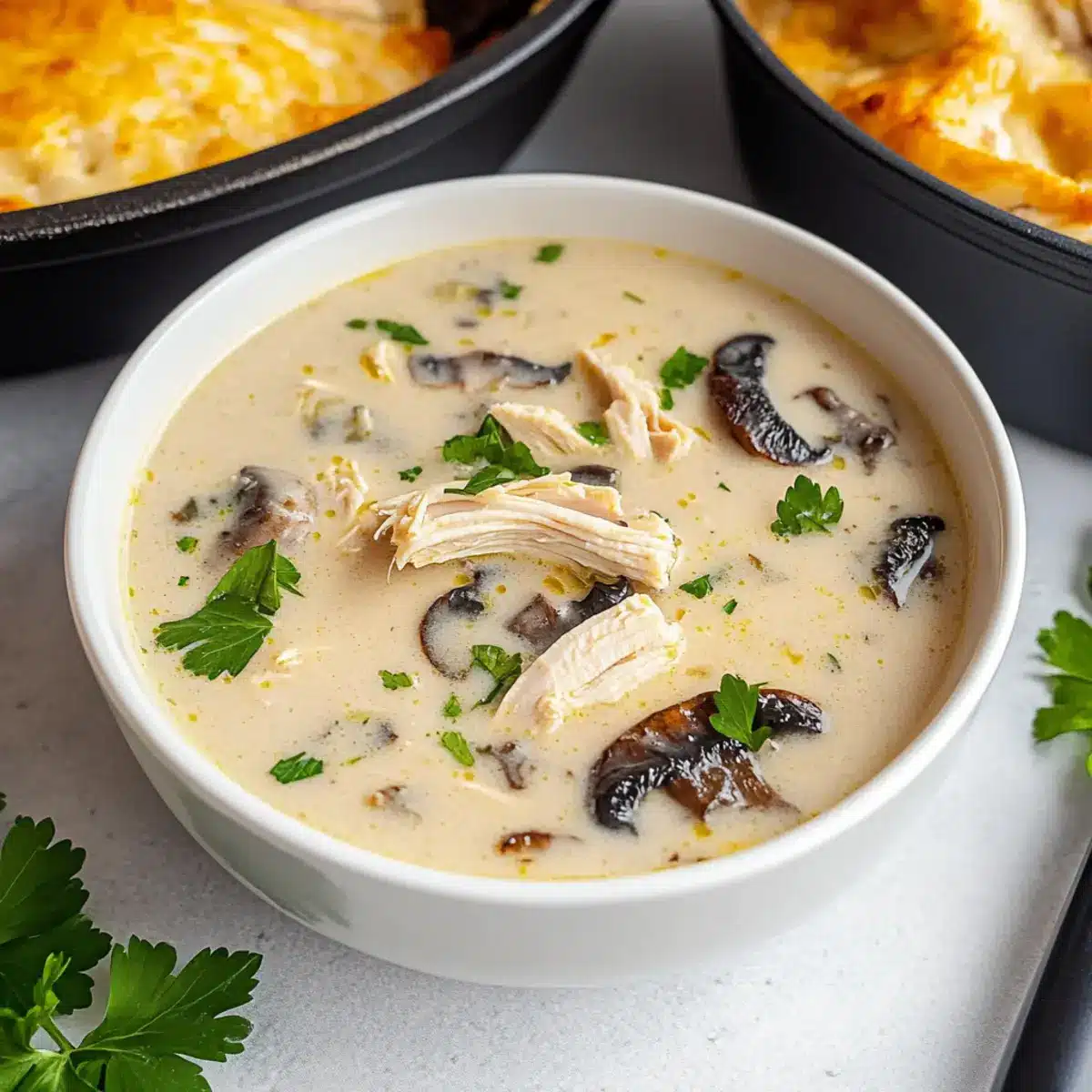 Creamy Rotisserie Chicken Mushroom Soup Recipe