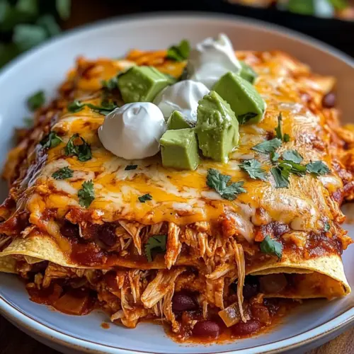 Shredded Chicken Enchilada Casserole