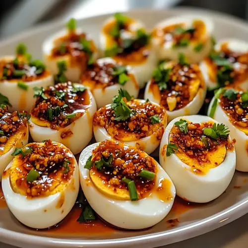 Spicy Chili Garlic Deviled Eggs Recipe with a Fiery Kick