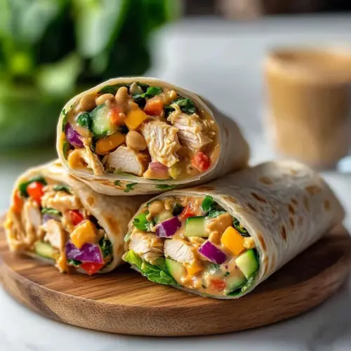 Thai Peanut Chicken Wraps