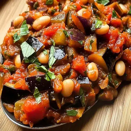 White Bean Eggplant Caponata (1 Pan!)