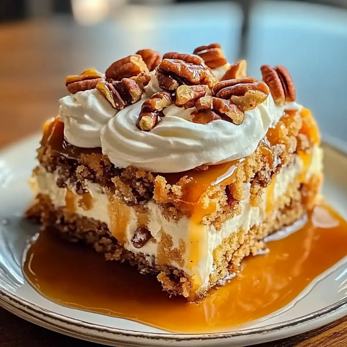 Butter Pecan Praline Poke Cake